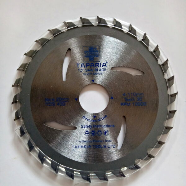 TAPARIA TCT BLADES FOR WOOD 110MM 30T- 2 PCS - Image 2