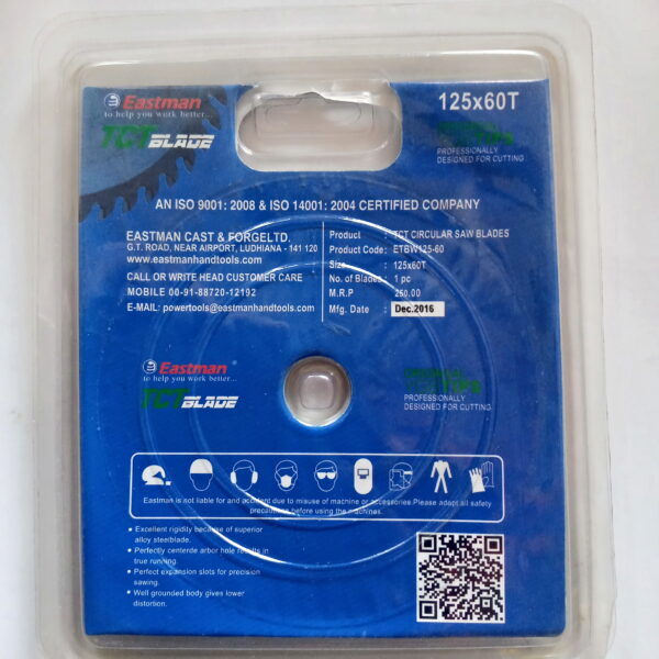 EASTMAN TCT BLADES FOR WOOD 125MM 60T - Image 3