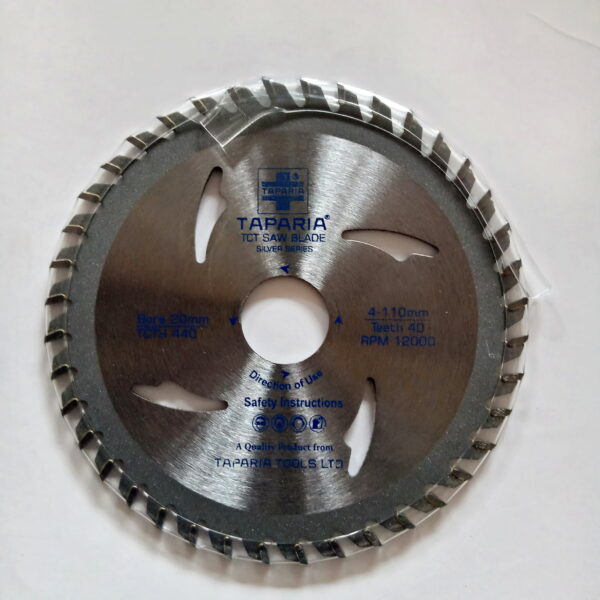 TAPARIA TCT BLADES FOR WOOD 110MM 40T-2 PCS - Image 2