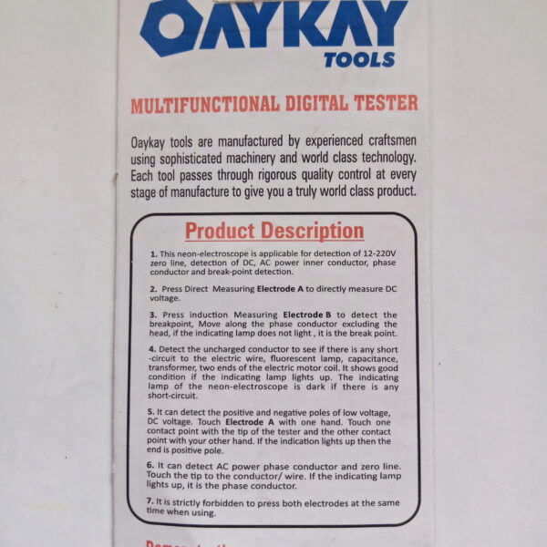 OAYKAY MULTIFUNCTIONAL DIGITAL TESTER - Image 2