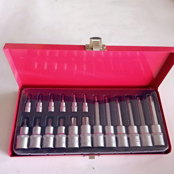 GS KING TOOLS 40pcs 12/6 Point Spline Bit/Hex Bit Set CR-V - Image 2