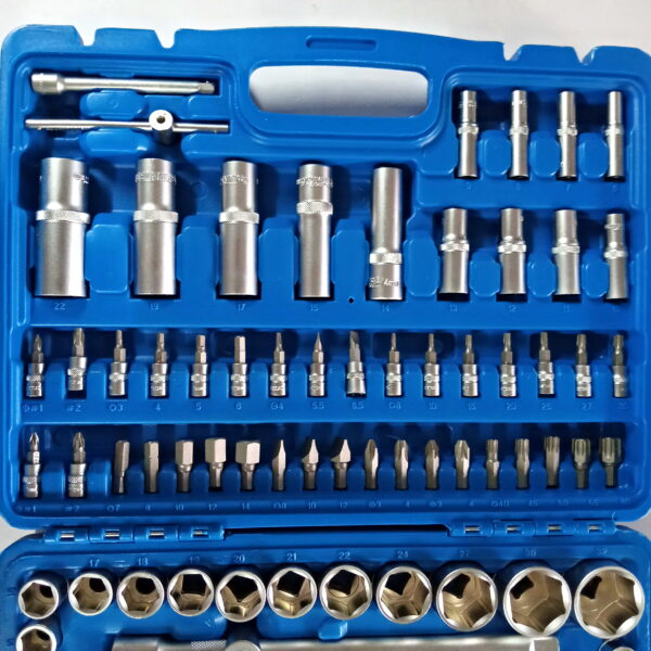 GS KING TOOLS 108 PCS 1/2"-1/4" DRIVE HEX SOCKET SET HEAVY DUTY - Image 4