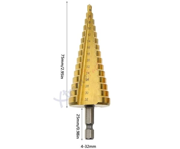 Step Drill Bit 4-32 mm Metal Hole Cutter - Image 2