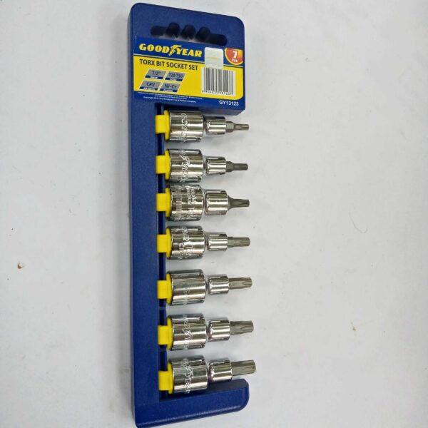 GOODYEAR 1/2" Square Drive Torx/Star Bit Socket Set 7 Pcs - Image 2