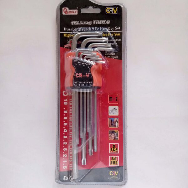 Q TOOLS Extra Long Torx / Star Allen Key Set 9pc - Image 3