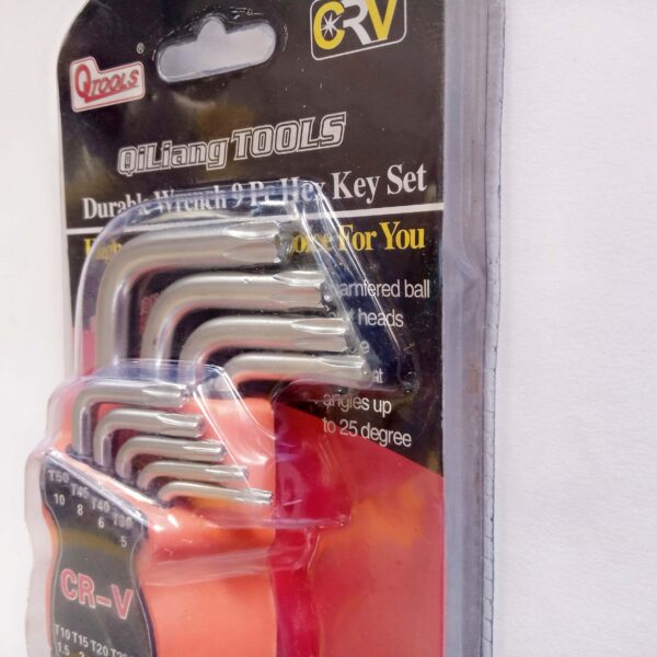 Q TOOLS Extra Long Torx / Star Allen Key Set 9pc - Image 2