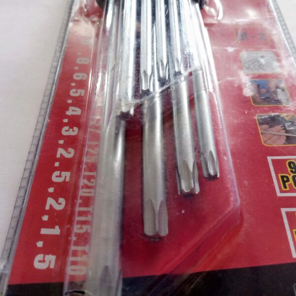 Q TOOLS Extra Long Torx / Star Allen Key Set 9pc - Image 4