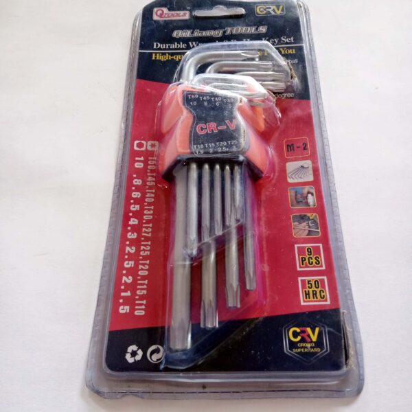 Q TOOLS Long Torx / Star Allen Key Set 9pc - Image 2