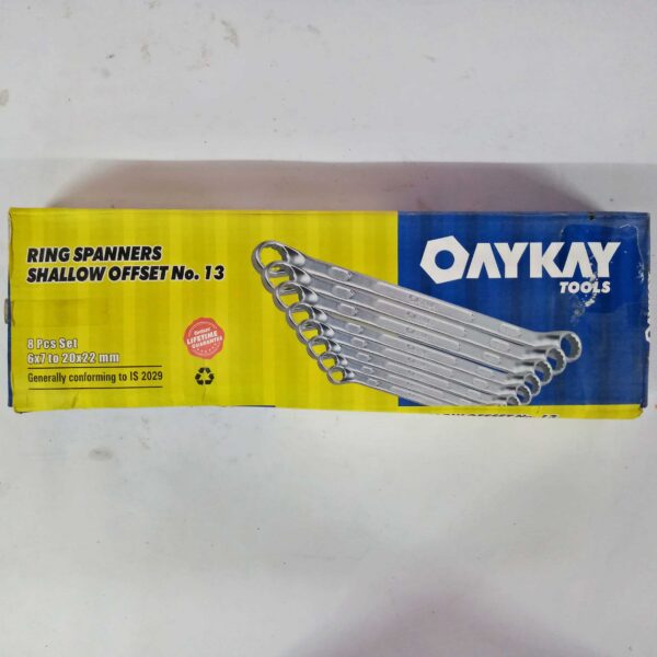 OAYKAY -6X7 TO 20X22 - 8PCS Double Sided Ring End Wrenc (Pack of 8 Pcs) - Image 5