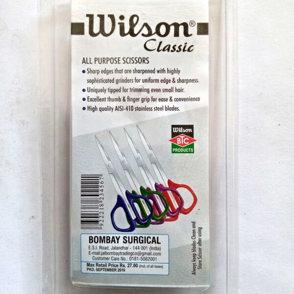 WILSON Classic Stainless steel 4.5" Multipurpose Scissor - Pack of 10 pcs set - Image 4