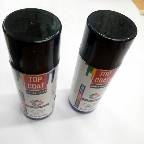 TOP COAT Multipurpose Colour Spray Paint Can for Cars and Bikes (Matt Black, 400ml) - Image 2