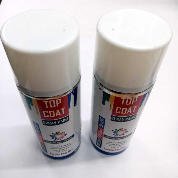 TOP COAT Multipurpose Colour Spray Paint Can for Cars and Bikes (GLOSSY WHITE, 400ml) - Image 3