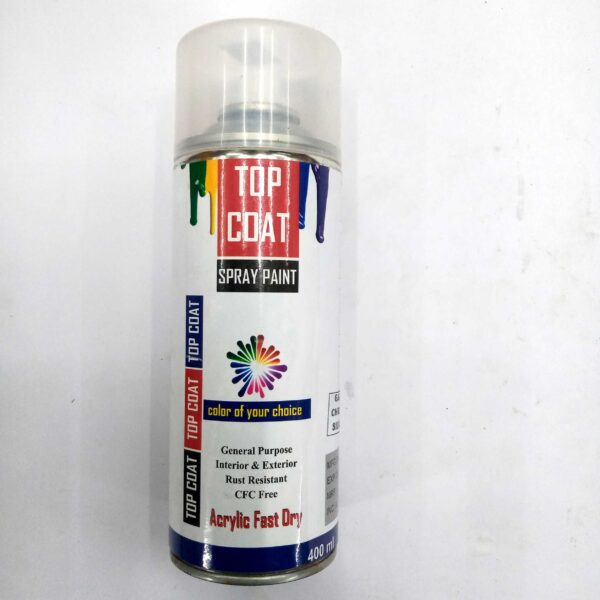 TOP COAT Multipurpose Colour Spray Paint Can for Cars and Bikes (CHROME SILVER, 400ml) - Image 2