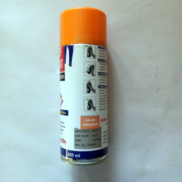 TOP COAT Multipurpose Colour Spray Paint Can for Cars and Bikes (ORANGE, 400ml) - Image 3