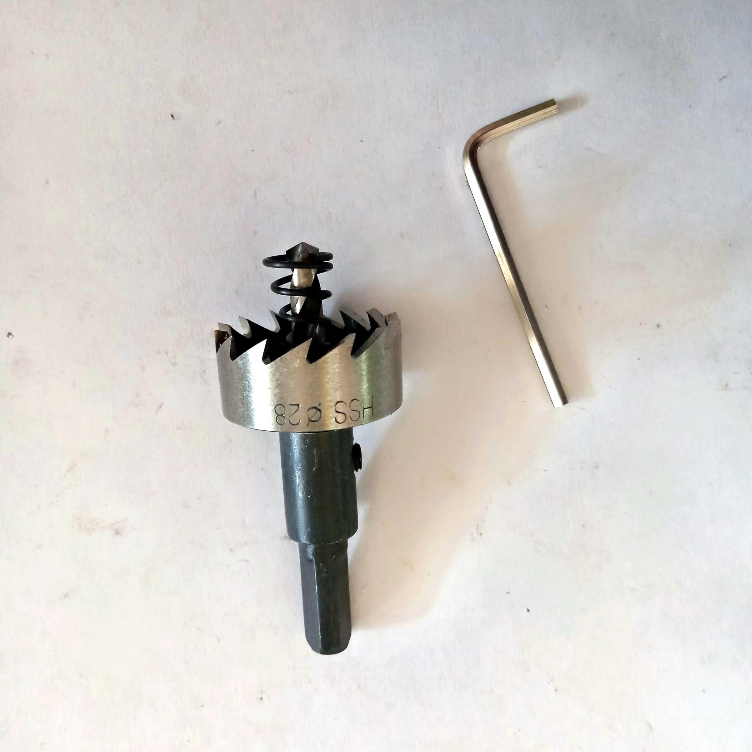 high speed steel hss tipped drill bit metal hole saw cutter heavy duty 28mm High Speed Steel HSS-Tipped Drill Bit Metal Hole Saw Cutter Heavy Duty-28mm - Image 1