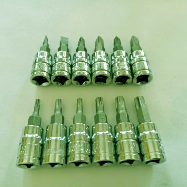 Combo set of Bit Socket 1/4" Sq. Drive-Torx Slotted & Philips Bits-Pack Of 12 bits - Image 2