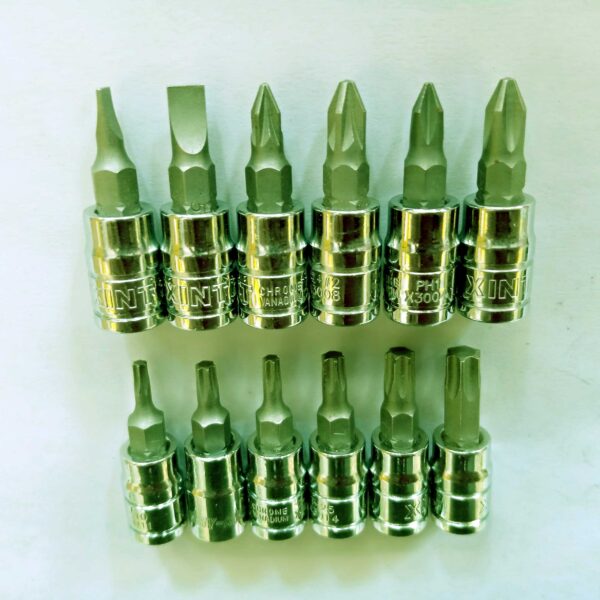 Combo set of Bit Socket 1/4" Sq. Drive-Torx Slotted & Philips Bits-Pack Of 12 bits - Image 3