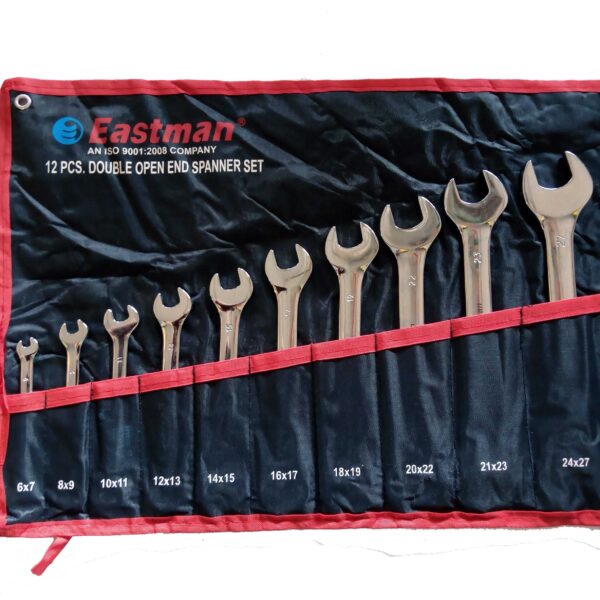 EASTMAN - 6X7 mm TO 30X32 mm-12 Pcs Open End Wrench Set ELLIPTICLE PANEL - Image 6