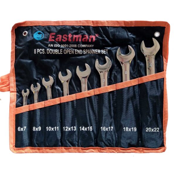 EASTMAN - 6X7 mm TO 20X22 mm-8 Pcs Open End Wrench Set ELLIPTICLE PANEL - Image 2