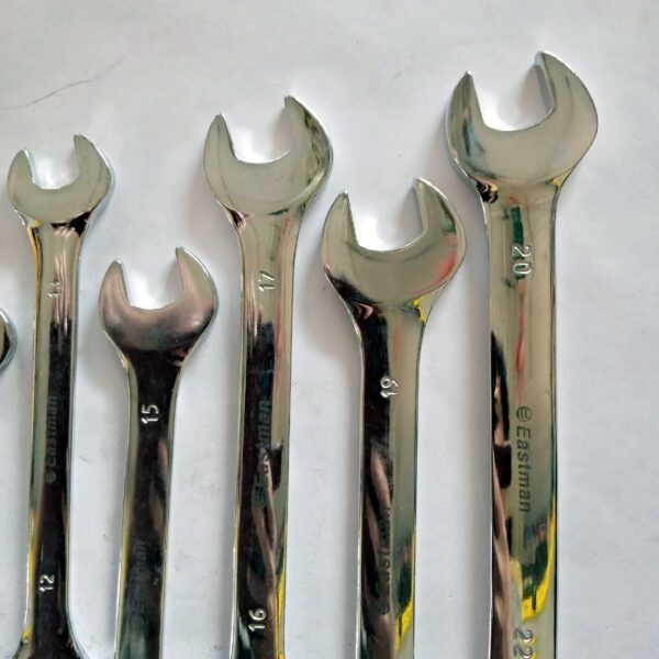 EASTMAN - 6X7 mm TO 20X22 mm-8 Pcs Open End Wrench Set ELLIPTICLE PANEL - Image 5