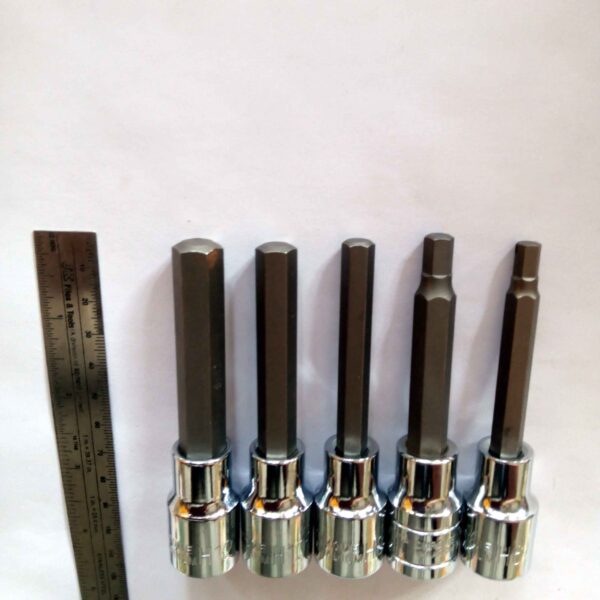 Combo set of HEX Bit Socket 1/2" Sq. Drive-LONG-Pack Of 5 pcs H6/7/8/10/12 - Image 4