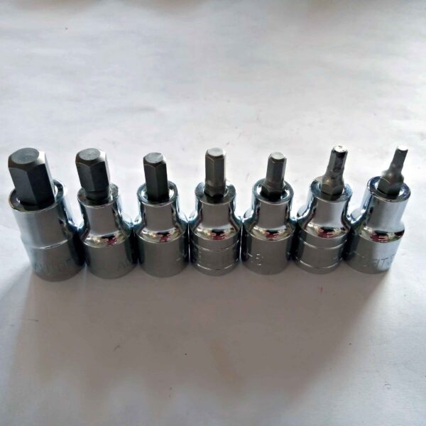 Combo set of HEX Bit Socket 1/2" Sq. Drive-Pack Of 7 pcs H4/5/6/7/8/10/12 - Image 2