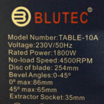 BLUTEC WOOD TABLE SAW 10A-255mm-1800 Watt - Image 3