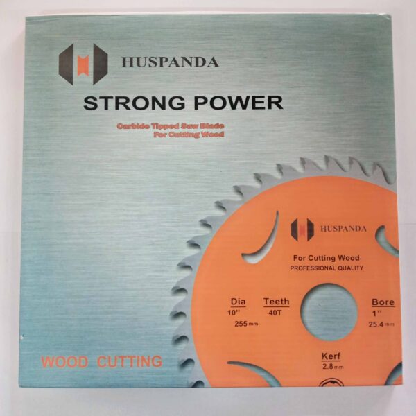 HUSPANDA- CARBIDE TIPPED SAW BLADE FOR WOOD 10"-255mm-40Teeth - Image 9