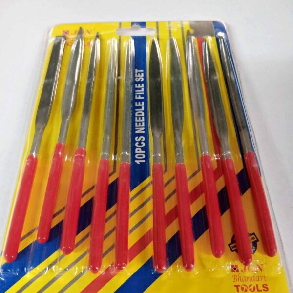 IMG_20211230_171721_560 JON BHANDARI 10pc Needle File Set with Handle for Metal, Glass, Stone, Jewellery, Wood Carving, Crafts - Image 2