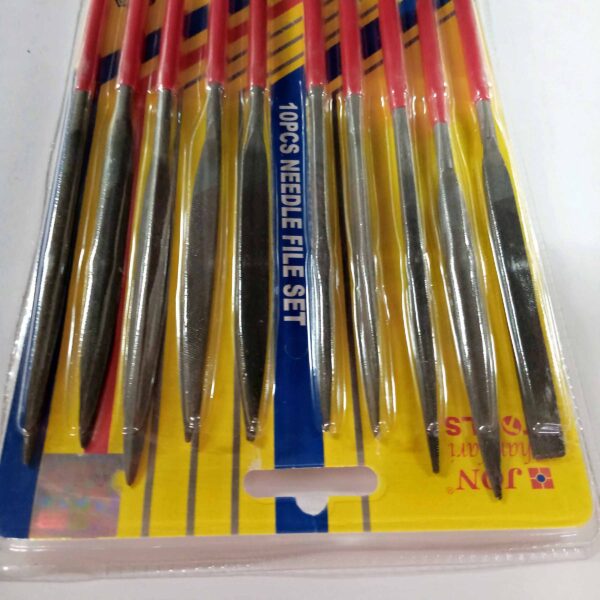 IMG_20211230_171727_183 JON BHANDARI 10pc Needle File Set with Handle for Metal, Glass, Stone, Jewellery, Wood Carving, Crafts - Image 3