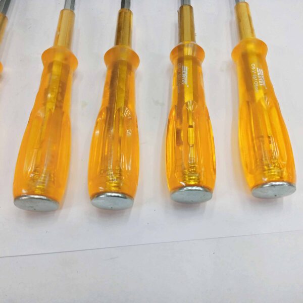 AFIXS Chrome Vanadium Striking Screwdriver, Slotted & Phillips (Pack of 7 Pcs Silver Yellow) - Image 3