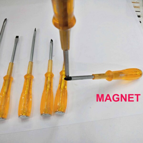 AFIXS Chrome Vanadium Striking Screwdriver, Slotted & Phillips (Pack of 7 Pcs Silver Yellow) - Image 10