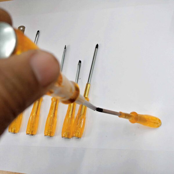 AFIXS Chrome Vanadium Striking Screwdriver, Slotted & Phillips (Pack of 7 Pcs Silver Yellow) - Image 9