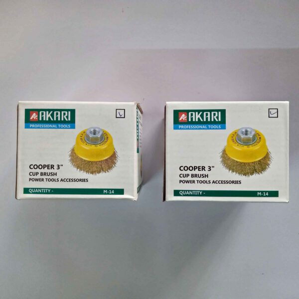 AKARI Brass Circle Wire Brush (3 inch) 2 Pcs Set M14 - Image 2