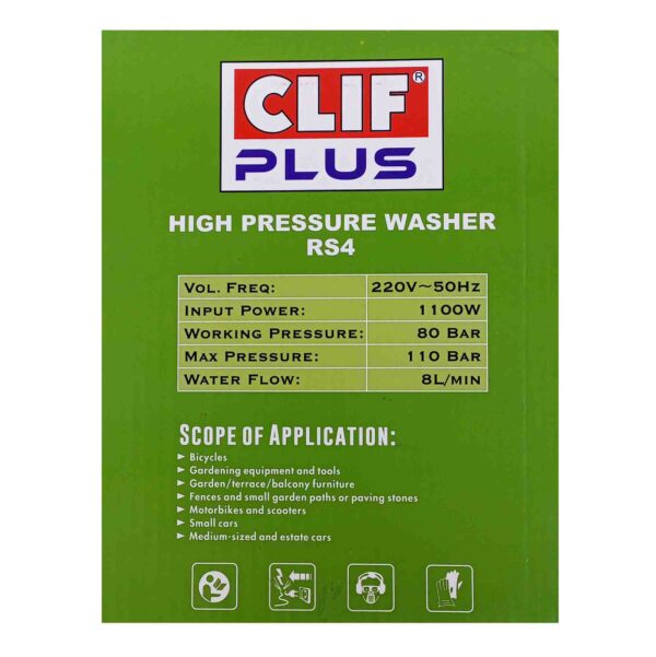 CLIF PLUS- Multipurpose Electric Pressure Washer (RS-4)-1100W, 80-110BAR - Image 3