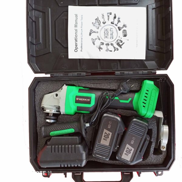 WERKIN-20V Brushless Cordless Angle Grinder 100/115mm with 4.0Ah Li-ion Double Battery - Image 18