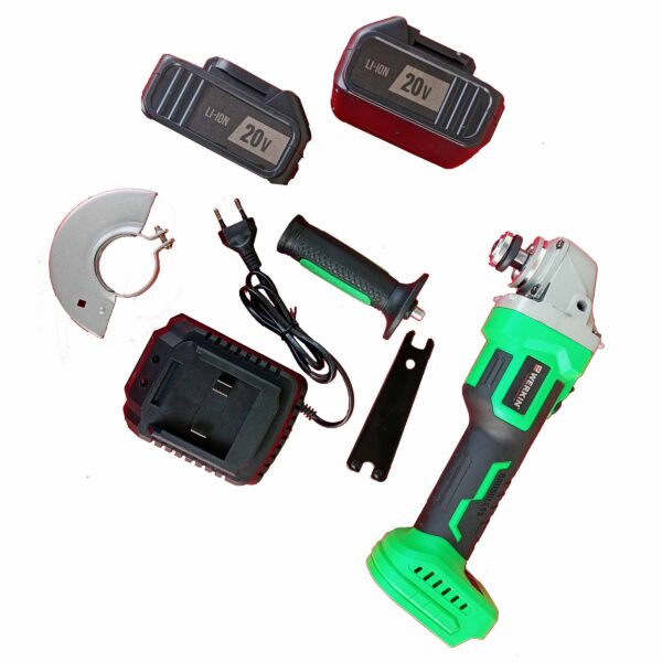 WERKIN-20V Brushless Cordless Angle Grinder 100/115mm with 4.0Ah Li-ion Double Battery - Image 2