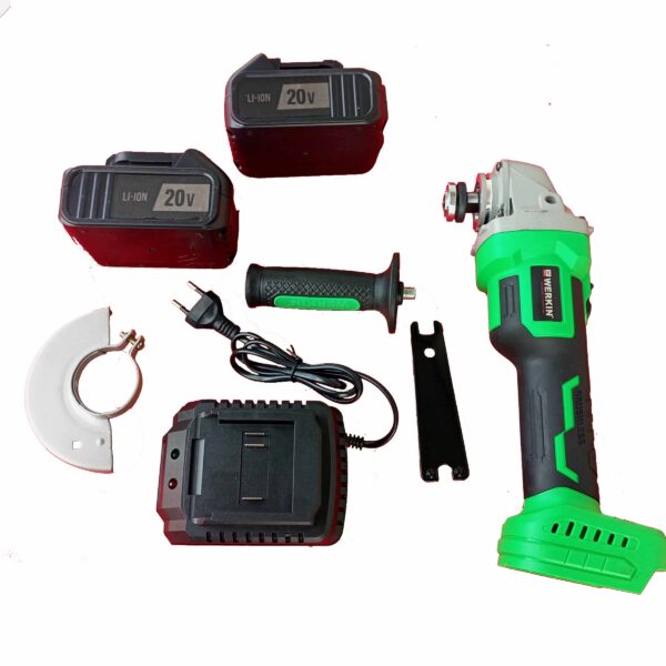 WERKIN-20V Brushless Cordless Angle Grinder 100/115mm with 4.0Ah Li-ion Double Battery - Image 3