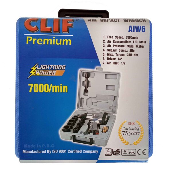 CLIF Premium- AIW6-17 PCS Air Impact Wrench 1/2"DRIVE - Image 10