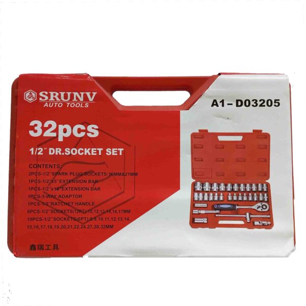 GENERIC SRUNV Heavy Duty Hex Socket Tools Wrench 1/2" DR. Socket Set - Image 4