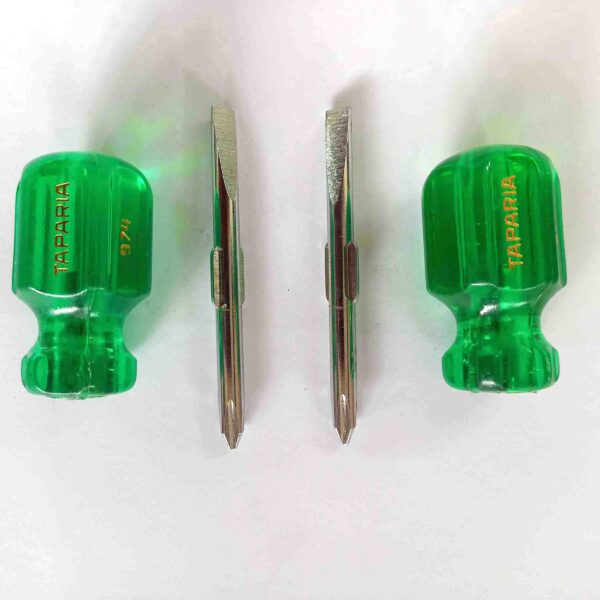 Taparia 974 Steel Two in One Stubby Screw Driver Green-2 Pcs Set - Image 4