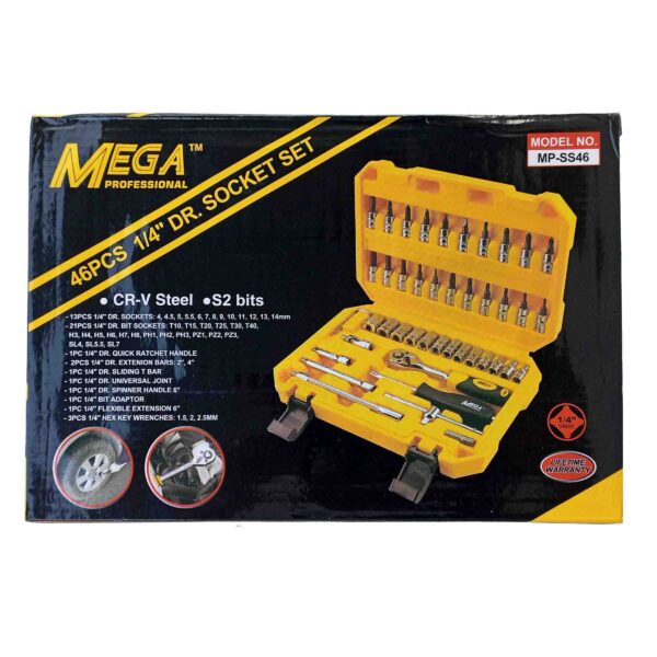 MEGA Professional 1/4" DRIVE Socket Set  Heavy Duty [46 PCS] - Image 10