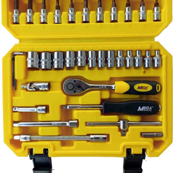 MEGA Professional 1/4" DRIVE Socket Set  Heavy Duty [46 PCS] - Image 2