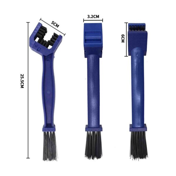 Multi-Purpose 2 Pcs-Bike Chain Cleaner Brush with Soft & Long Bristles Ideal for Quick Cleaning of Cycles, Motorcycles (Blue) - Image 5