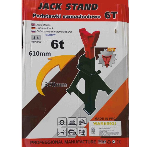PROFESSIONAL 6 TON STEEL CAR JACK STAND WITH HEAVY DUTY SELF LOCKING RATCHET HANDLE (AUTOMOTIVE) (SET OF 2 PIECES) - Image 10