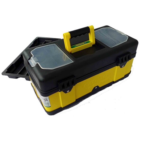 EASTMAN E-2250 RECTANGLE PLASTIC TOOL BOX AND STEEL TOOL BOX CONTAINER BLACK 17 INCH 20KG WITH TREY - Image 4