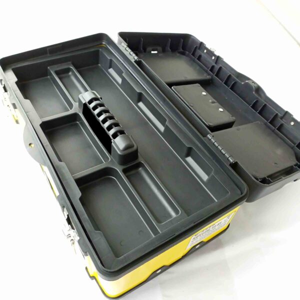EASTMAN E-2250 RECTANGLE PLASTIC TOOL BOX AND STEEL TOOL BOX CONTAINER BLACK 19 INCH 25KG WITH TREY - Image 3