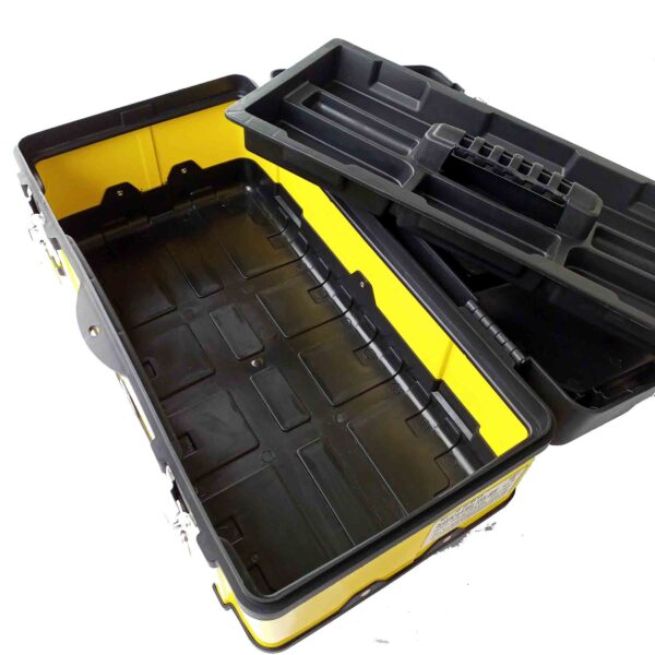EASTMAN E-2250 RECTANGLE PLASTIC TOOL BOX AND STEEL TOOL BOX CONTAINER BLACK 19 INCH 25KG WITH TREY - Image 4