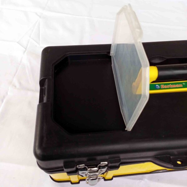 EASTMAN E-2250 RECTANGLE PLASTIC TOOL BOX AND STEEL TOOL BOX CONTAINER BLACK 19 INCH 25KG WITH TREY - Image 5