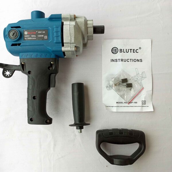 BLUTEC -Heavy Electric Paint Mixer 1200W/1000 RPM For Efficient Mixing of Paint And Wall Putty, Copper Motor - Image 17